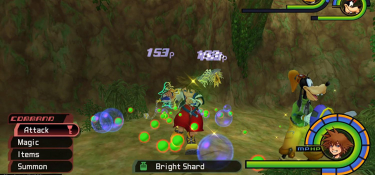 Farming a bright shard drop in Deep Jungle / Kingdom Hearts 1.5