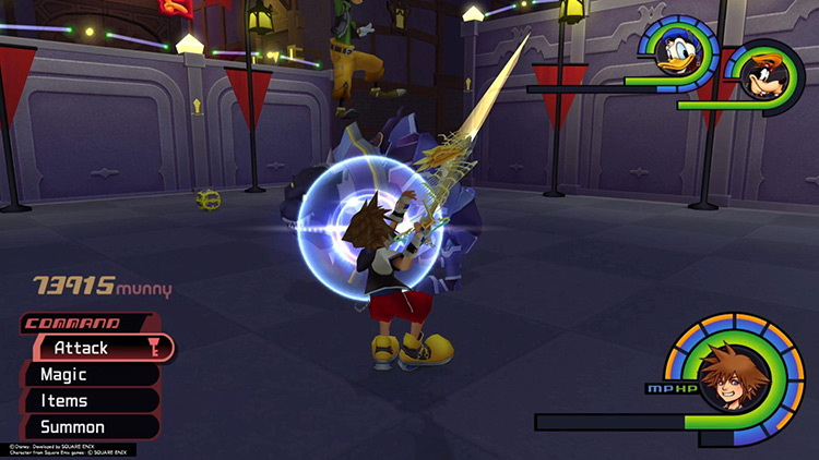 A Defender Deflects Sora’s Attack / Kingdom Hearts 1.5