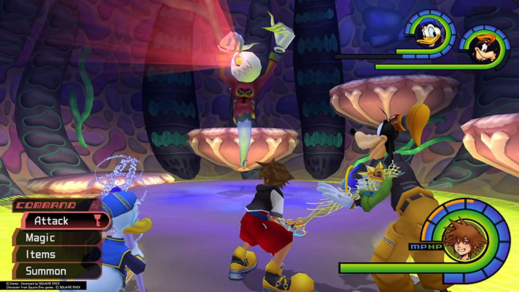 Grand Ghost haunting a giant whale’s stomach / Kingdom Hearts 1.5
