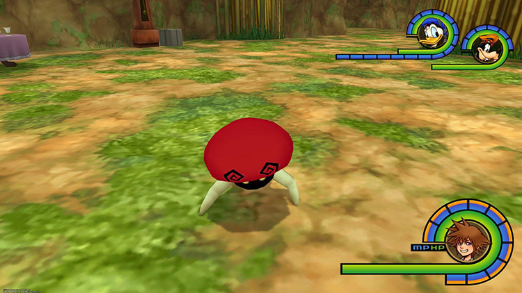 When the Mushroom does this, Cure it / Kingdom Hearts 1.5