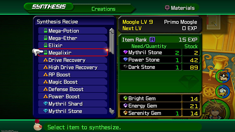 Synthesis menu / KH2FM