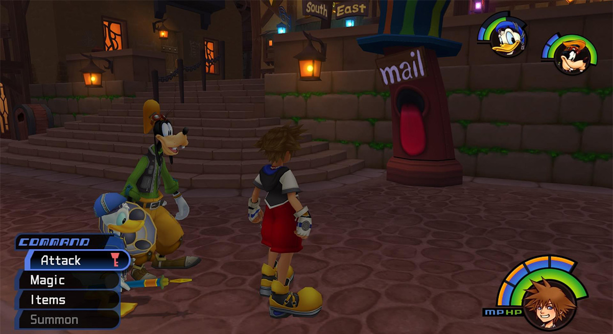 The mailbox in Traverse Town. / Kingdom Hearts Final Mix