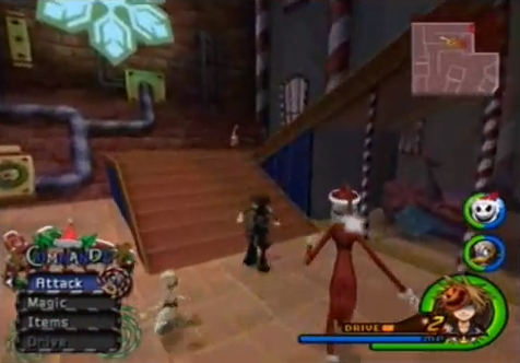 KH2 - Halloween Town Santa's Workshop